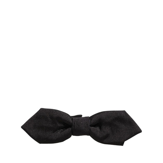 Dolce & Gabbana Men Black 100% Silk Adjustable Neck Papillon Bow Tie