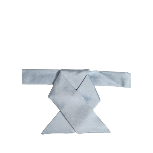 Dolce & Gabbana Men Light Blue SIlk Adjustable Neck Papillon Bow Tie