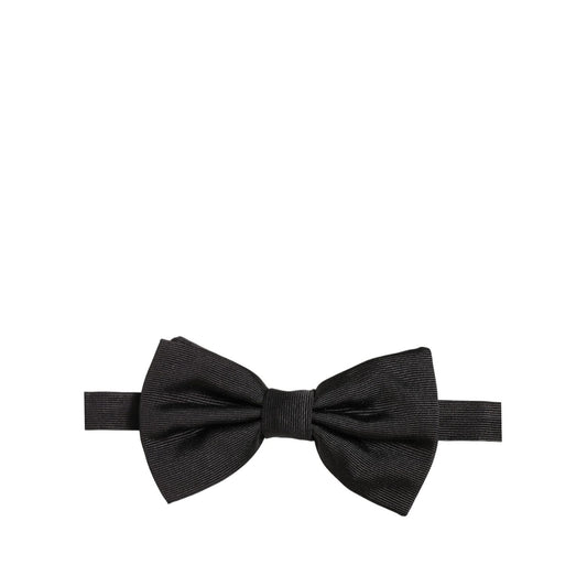 Dolce & Gabbana Men Black 100% Silk Adjustable Neck Papillon Bow Tie