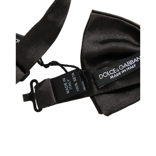 Dolce & Gabbana Men Black 100% Silk Adjustable Neck Papillon Bow Tie