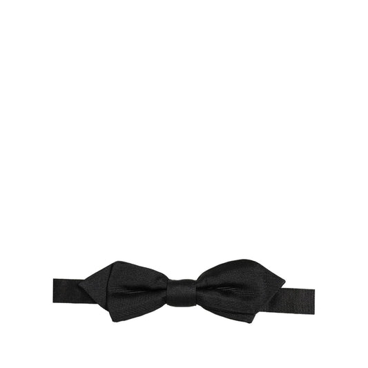Dolce & Gabbana Men Black 100% Silk Adjustable Neck Papillon Bow Tie