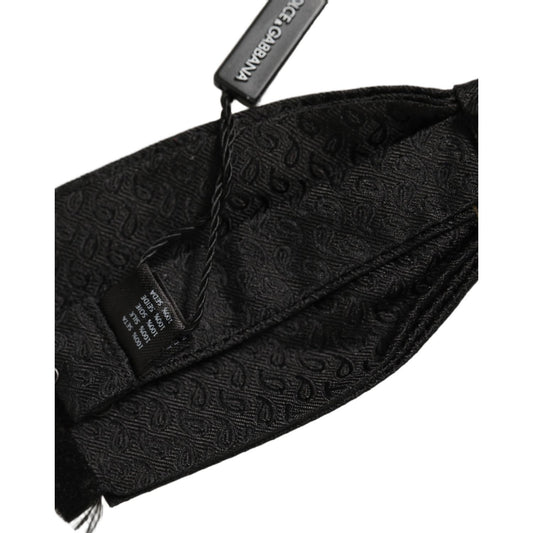 Dolce & Gabbana Men Black 100% SIlk Adjustable Neck Papillon Bow Tie