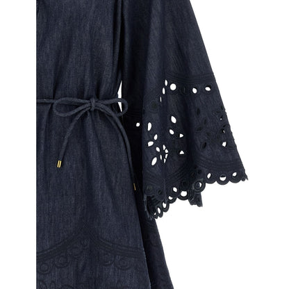 Zimmermann Blue Cotton Short Dress