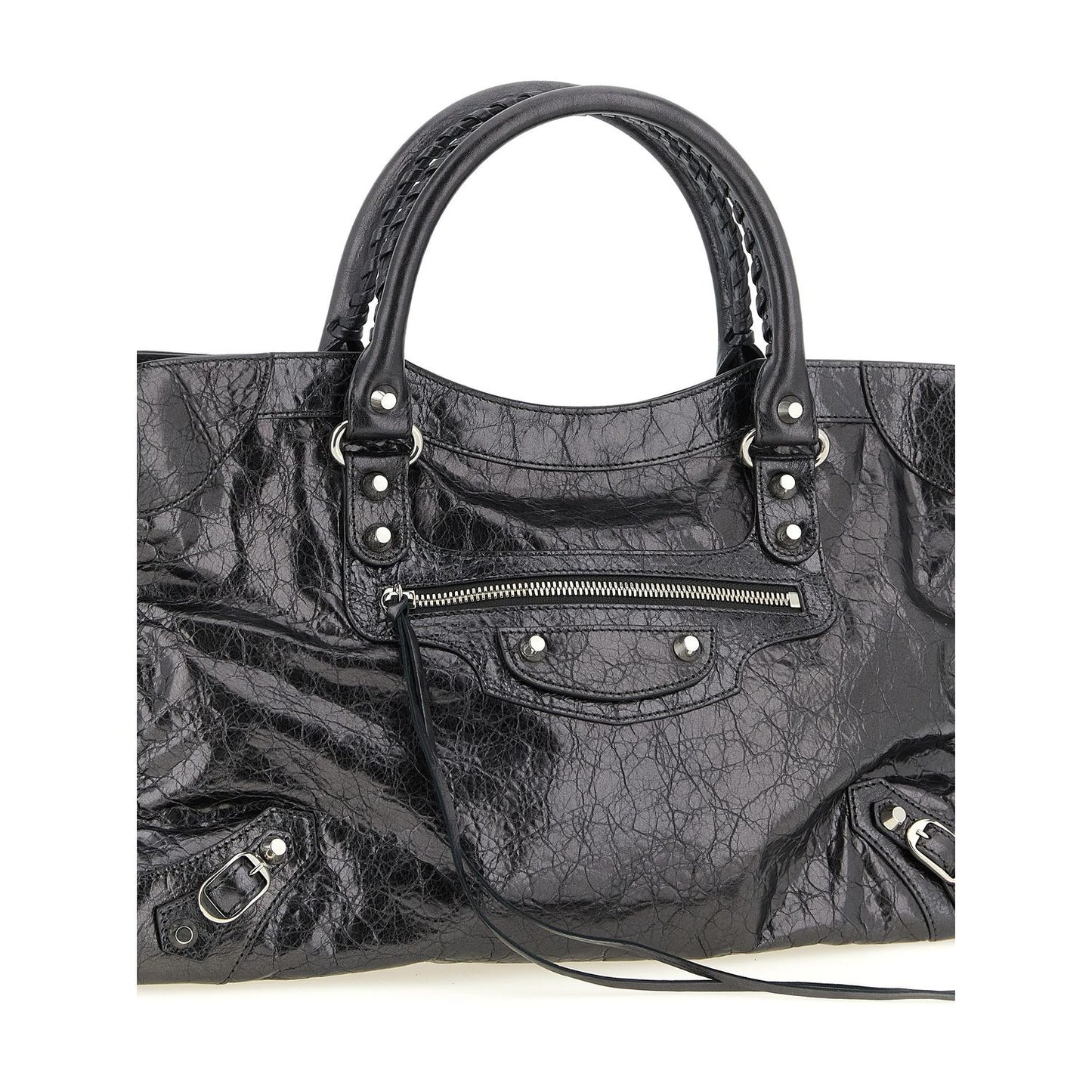 Balenciaga Silver Lamb Leather Handbag