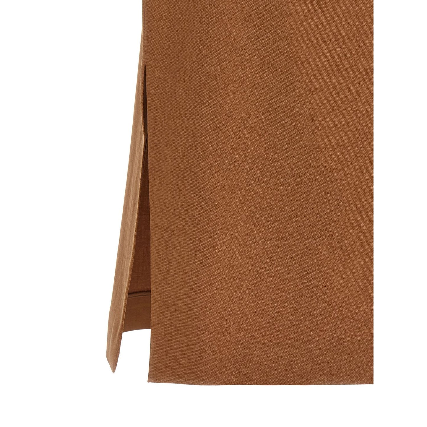 Fendi Brown Linen Midi Skirt