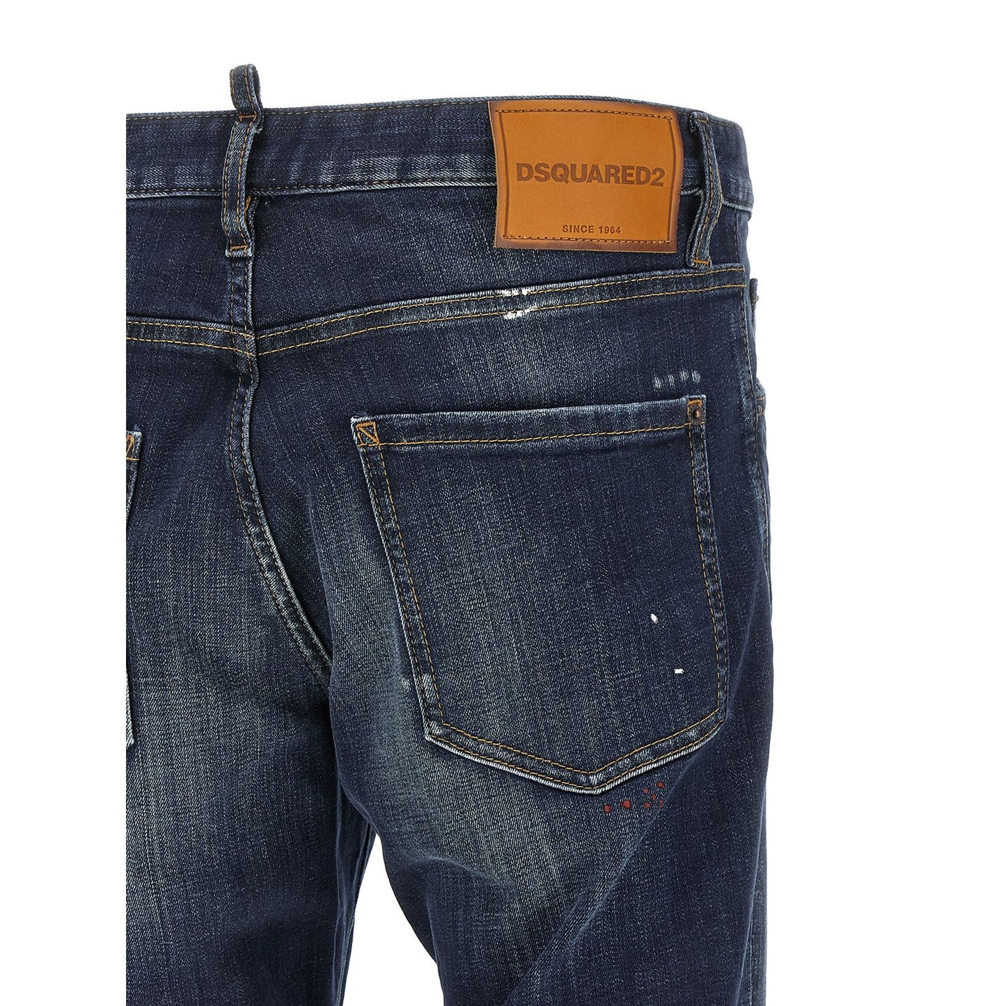 Dsquared² Blue Cotton Straight-Leg Jeans