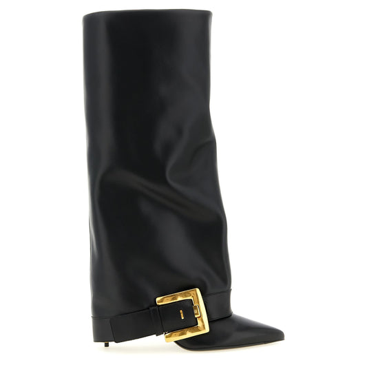 Balmain Black Calfskin Over The Knee
