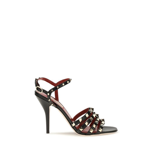Valentino Garavani Black Goatskin Stiletto Heel Sandals