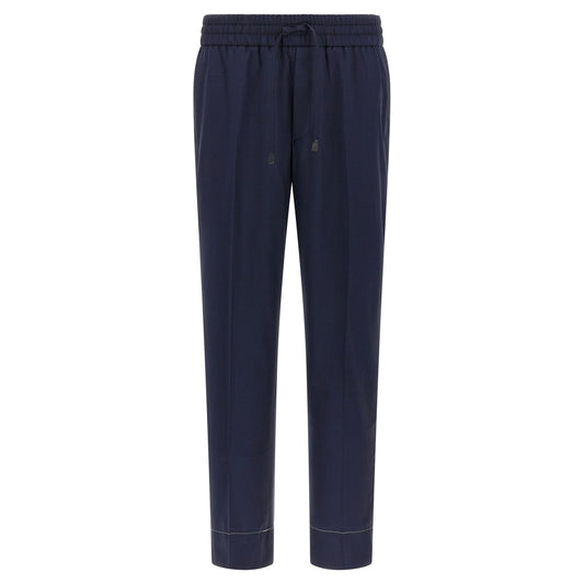 Brioni Blue Wool Casual Pants