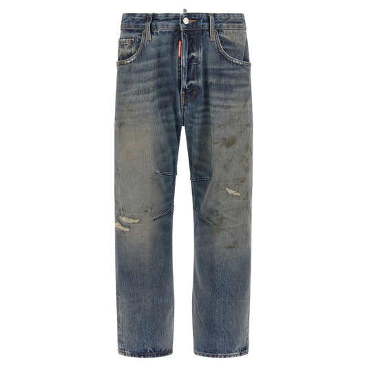 Dsquared² Blue Cotton Relaxed Fit Jeans