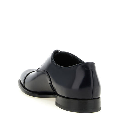 Doucal's Black Lamb Leather Oxfords And Derbies