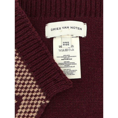 Dries Van Noten Bordeaux Wool Foulard