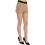 Costume National Shorts Beige Cotton Mid Waist Mini Short TSH3951-42