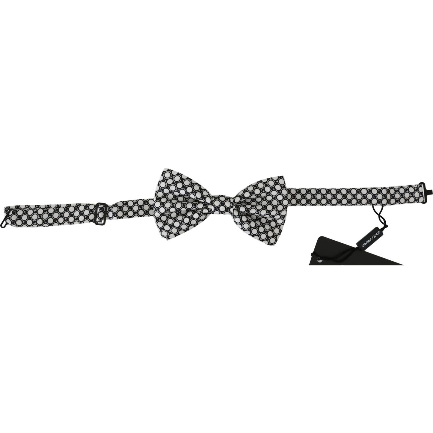 Dolce & Gabbana Men Black White Circles Adjustable Neck Papillon Bow Tie 1728,67345645728,Accessories,Black/White,Bowties - Ties and Formal Accessories - Accessories,Dolce & Gabbana,Material: 100% Silk,Men,Men - Accessories,New with tags,Ties & Bowties -