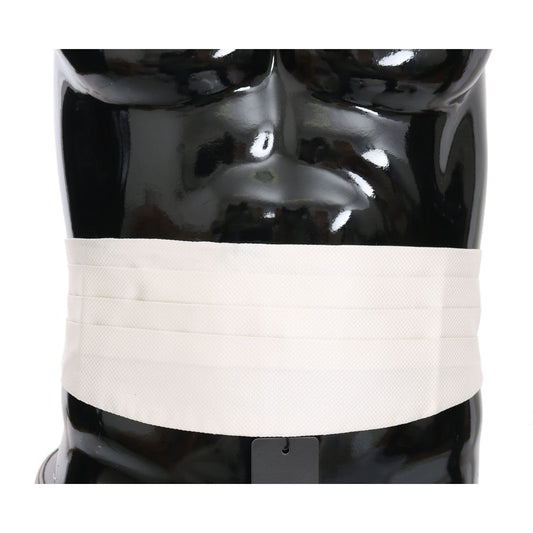 Dolce & Gabbana White Men Waist Belt 100% Silk Cummerbund