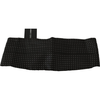 Dolce & Gabbana Black Dotted Waist Belt Silk Cummerbund 1728,67345645728,Accessories,Belts - Accessories,Black,Cummerbund - Men - Accessories,Dolce & Gabbana,High-Waist Belts - Belts - Accessories,IT50 | L,IT56 | XL,IT58 | XXL,Material: 100% Silk,Men,Men