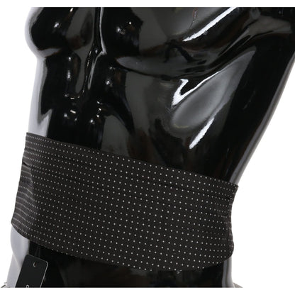 Dolce & Gabbana Black Dotted Waist Belt Silk Cummerbund 1728,67345645728,Accessories,Belts - Accessories,Black,Cummerbund - Men - Accessories,Dolce & Gabbana,High-Waist Belts - Belts - Accessories,IT50 | L,IT56 | XL,IT58 | XXL,Material: 100% Silk,Men,Men