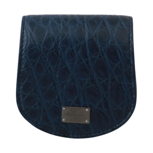Dolce & Gabbana Blue Holder Pocket Wallet Blue Exotic Skin Condom Case