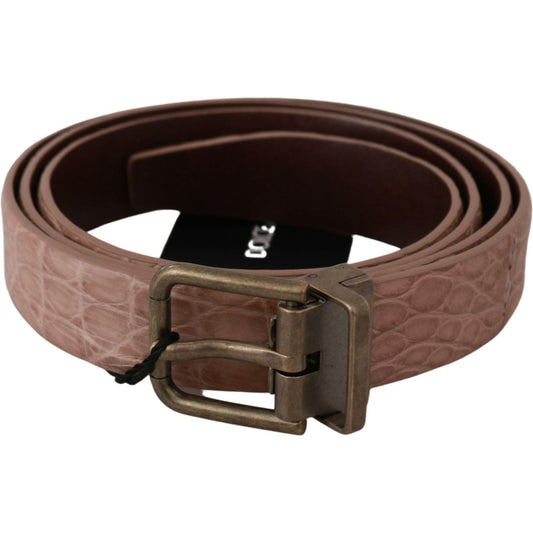 Dolce & Gabbana Beige Exotic Skin Gold Buckle Leather Belt100 cm / 40 Inches,105 cm / 42 Inches,1728,67345645728,85 cm / 34 Inches,90 cm / 36 Inches,95 cm / 38 Inches,Accessories,Beige,Belts - Accessories,Belts - Men - Accessories,Dolce & Gabbana,Material