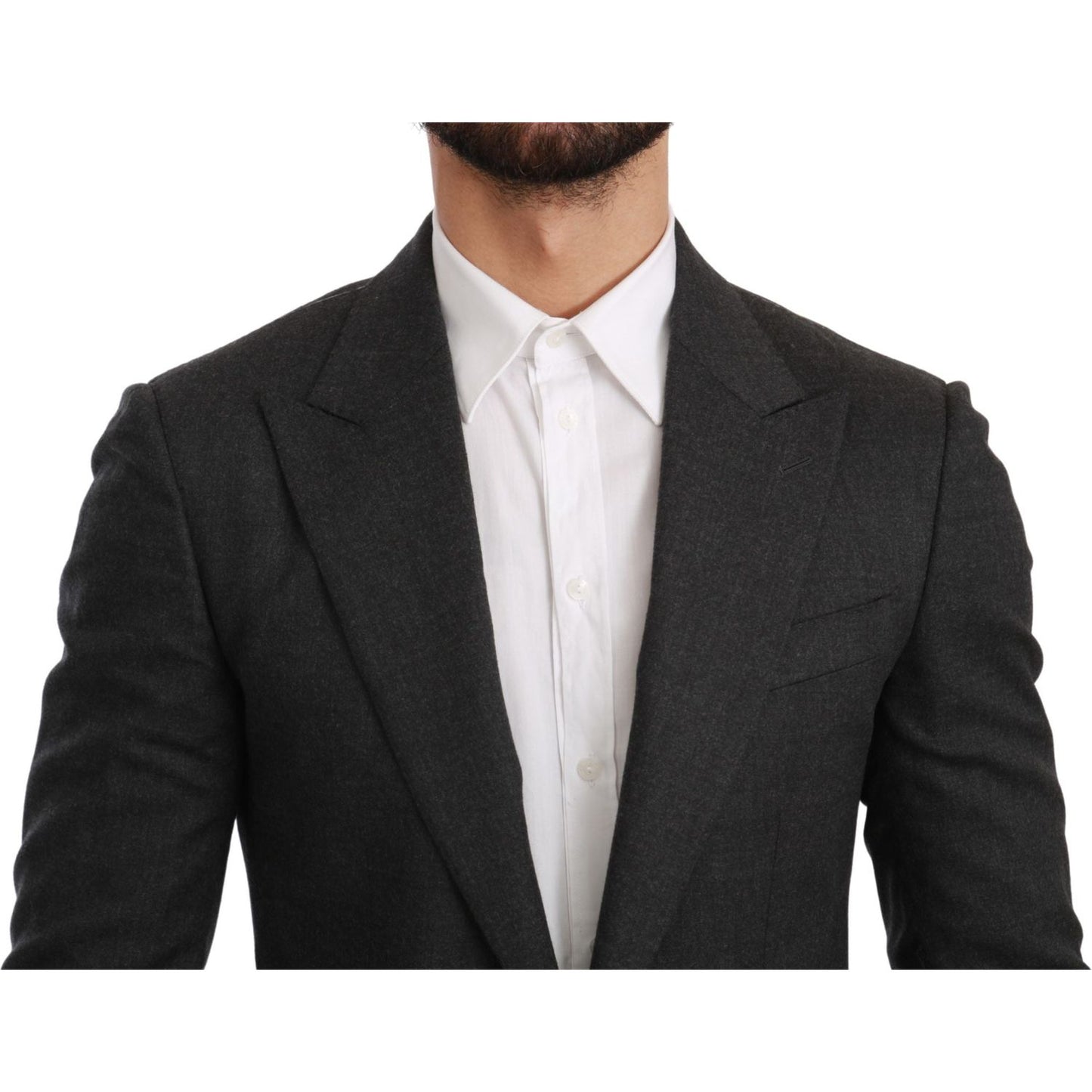 Dolce & Gabbana Gray NAPOLI Slim Fit Jacket Wool Blazer