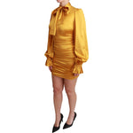 Dolce & Gabbana Yellow Silk Stretch Sheath Bodycon Mini Dress DR2555-40