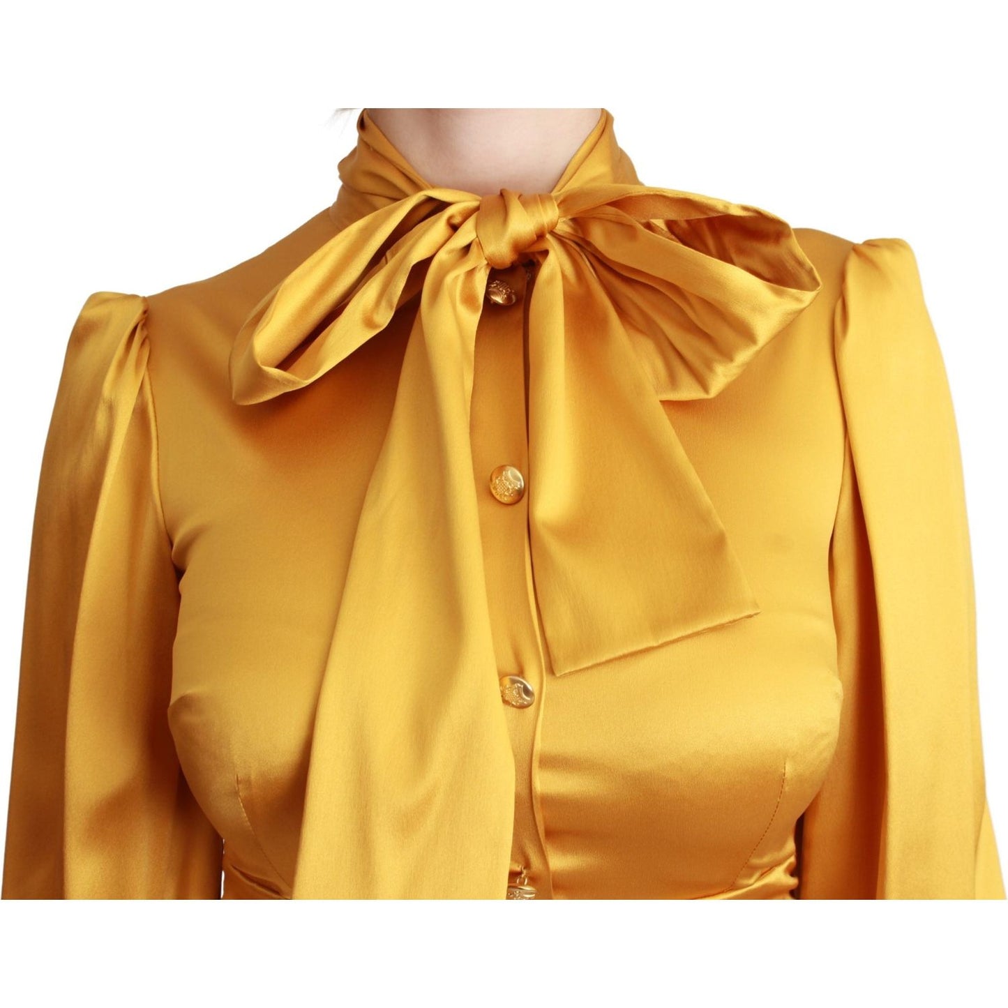 Dolce & Gabbana Yellow Silk Stretch Sheath Bodycon Mini Dress DR2555-40