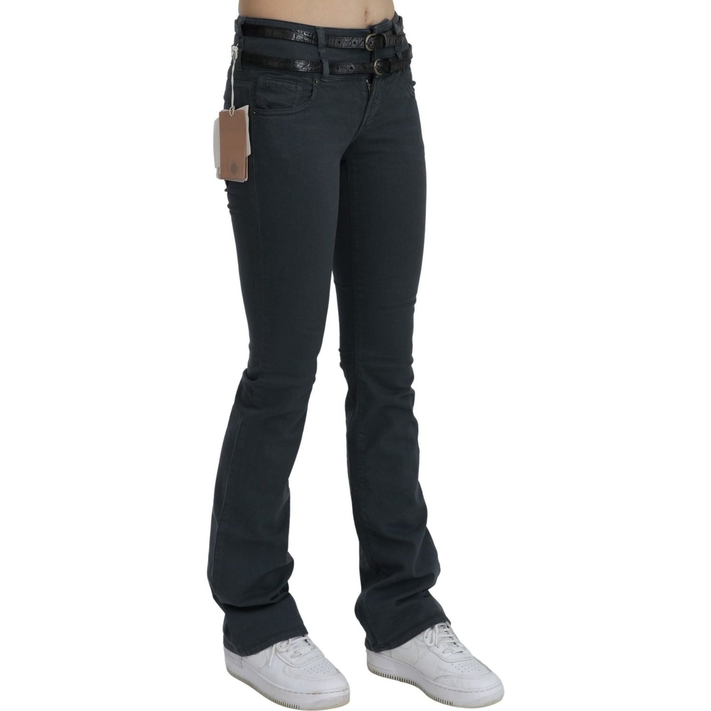 John Galliano Gray Mid Waist Slim Flared Denim Trouser Jeans