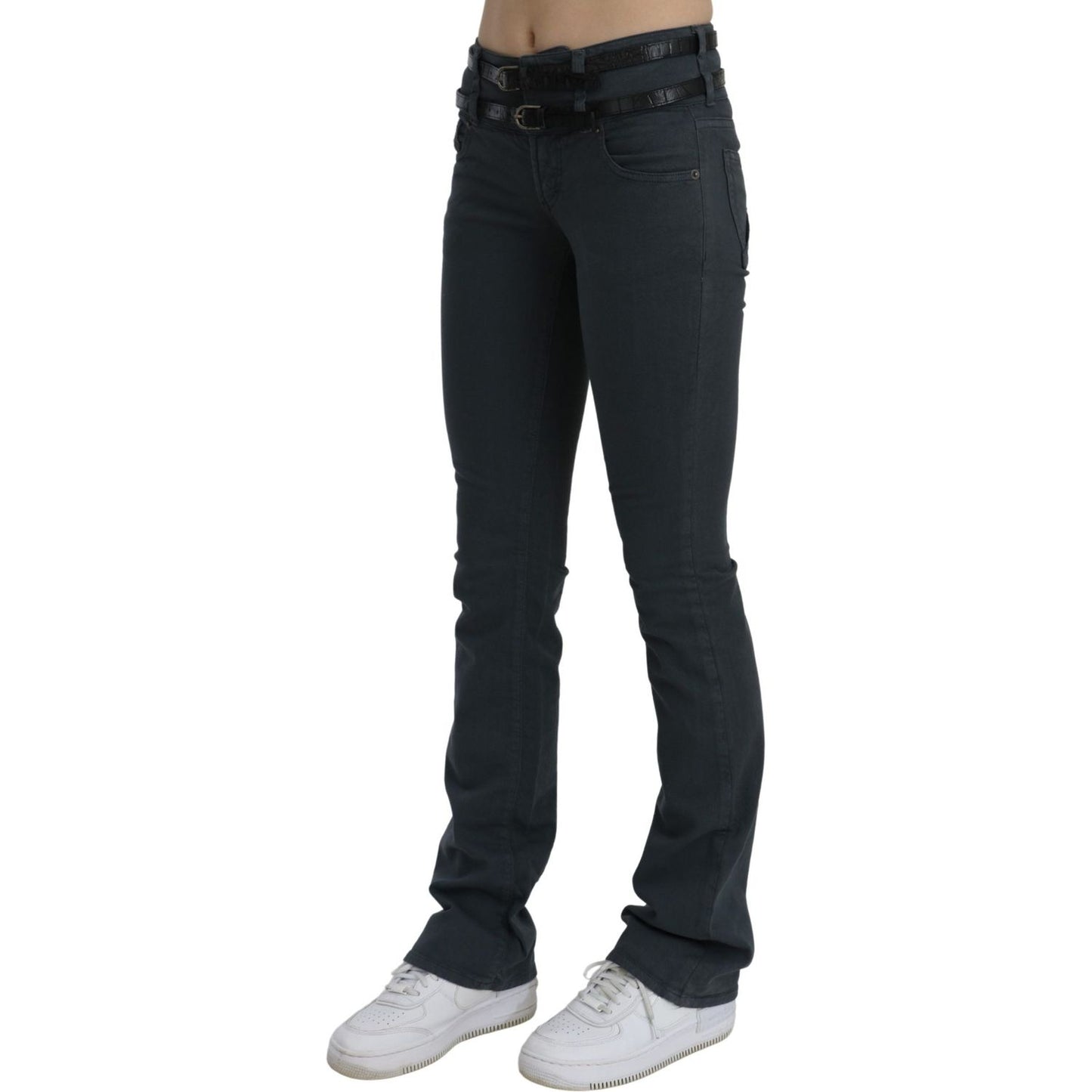John Galliano Gray Mid Waist Slim Flared Denim Trouser Jeans