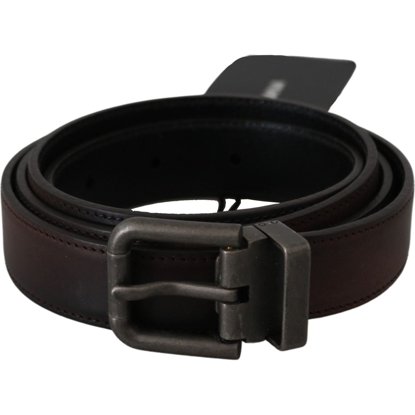 Dolce & Gabbana Solid Brown Leather Gray Buckle Belt 115 cm / 46 Inches,1728,67345645728,Accessories,Belts - Accessories,Belts - Men - Accessories,Brown,Dolce & Gabbana,Material: Leather,Men,Men - Accessories,New with tags,Regular Belts - Belts - Accessor