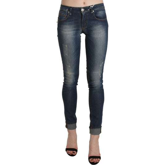 Acht Blue Washed Low Waist Skinny Cropped Denim Trouser PAN71223-26