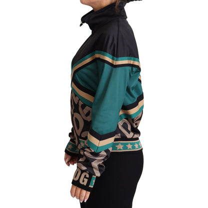 Dolce & Gabbana Multicolor DG Logo Mania Track Bomber Jacket1728,67345645728,Bombers - Jackets & Coats - Clothing,Clothing,Dolce & Gabbana,IT40|S,Jackets & Coats - Clothing,Jackets & Coats - Women - Clothing,Material: 100% Polyester,Multicolor,New with ta
