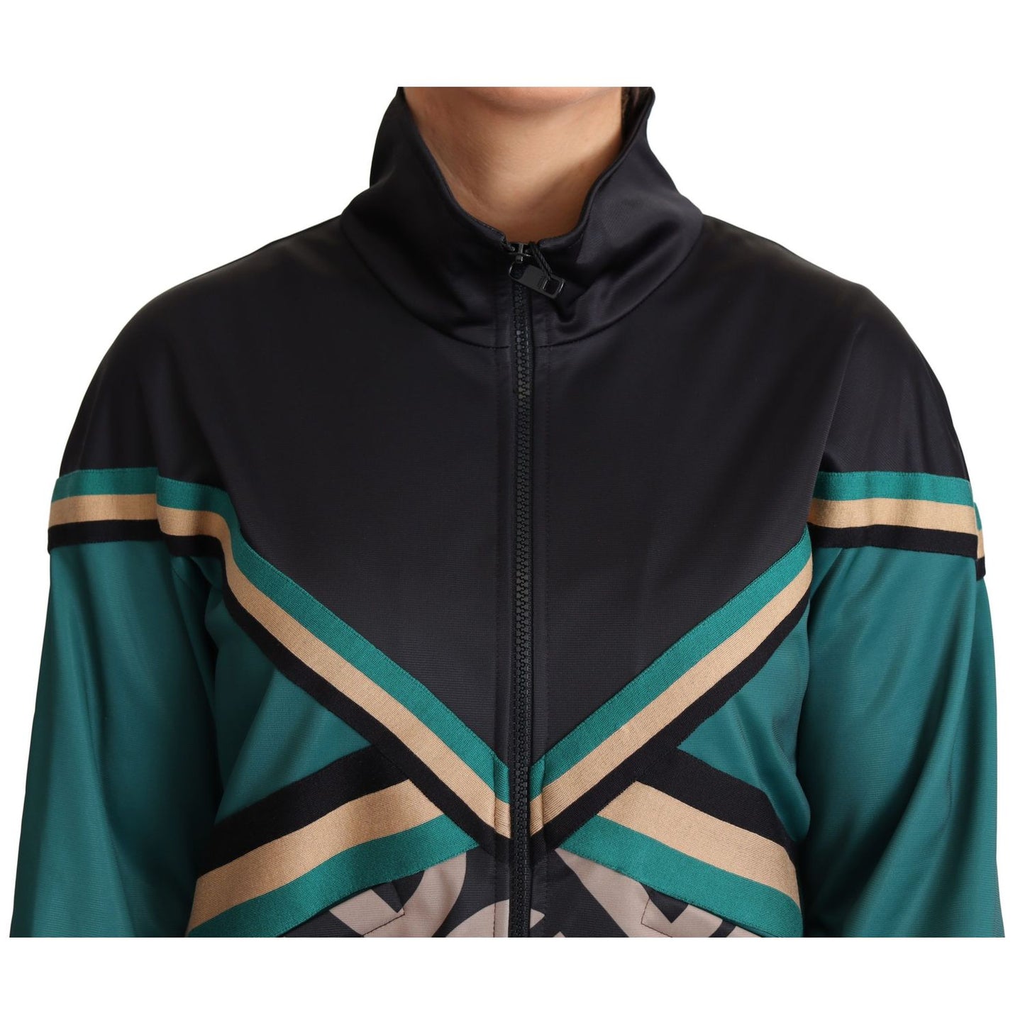 Dolce & Gabbana Multicolor DG Logo Mania Track Bomber Jacket1728,67345645728,Bombers - Jackets & Coats - Clothing,Clothing,Dolce & Gabbana,IT40|S,Jackets & Coats - Clothing,Jackets & Coats - Women - Clothing,Material: 100% Polyester,Multicolor,New with ta