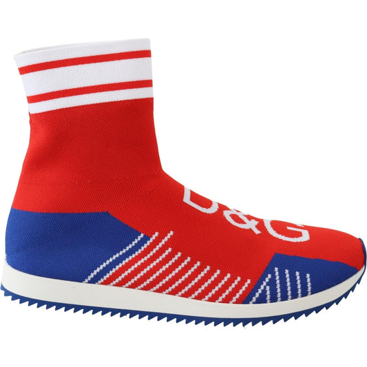 Dolce & Gabbana Blue Red Sorrento Logo Sneakers Socks Shoes 1728,67345645728,Clothing,Dolce & Gabbana,EU39/US6,EU40.5/US7.5,EU40/US7,EU41/US8,EU42/US9,EU43/US10,Low Tops - Sneakers - Shoes,Material: 100% Polyester PL,Men,Men - Shoes,New with tags,Red,Shoe