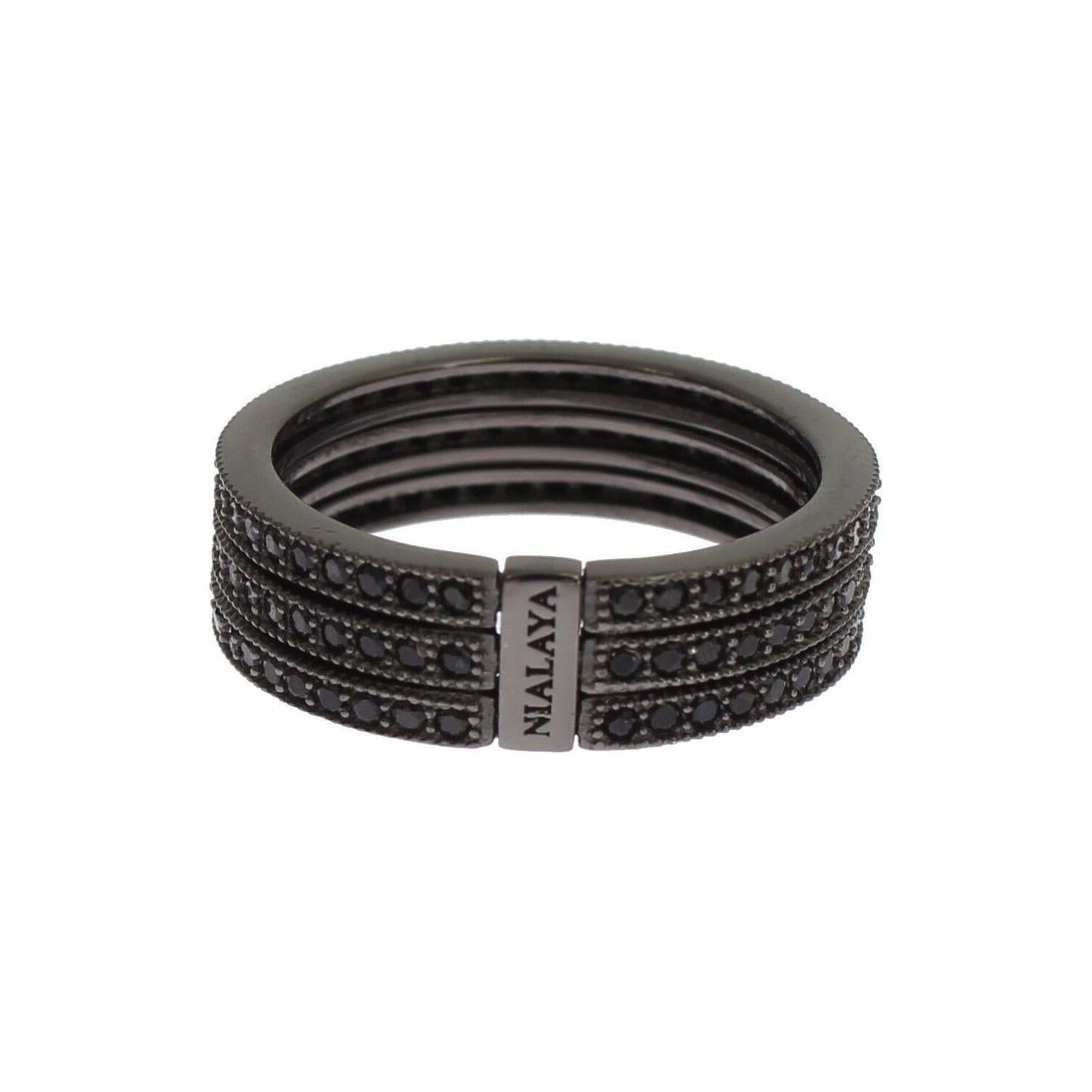 Nialaya Black CZ 925 Sterling Silver Womens