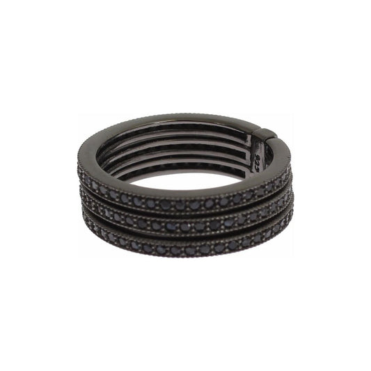 Nialaya Black CZ 925 Sterling Silver Womens 1728,67345645728,Accessories,Black,black CZ Crystals,Category - Jewellery,EU50 | US5,Jewellery - Accessories,Jewelry,Material: Black Rhodium 925 Sterling Silver,Men,New with tags,Nialaya,Rings - Jewellery - Acce