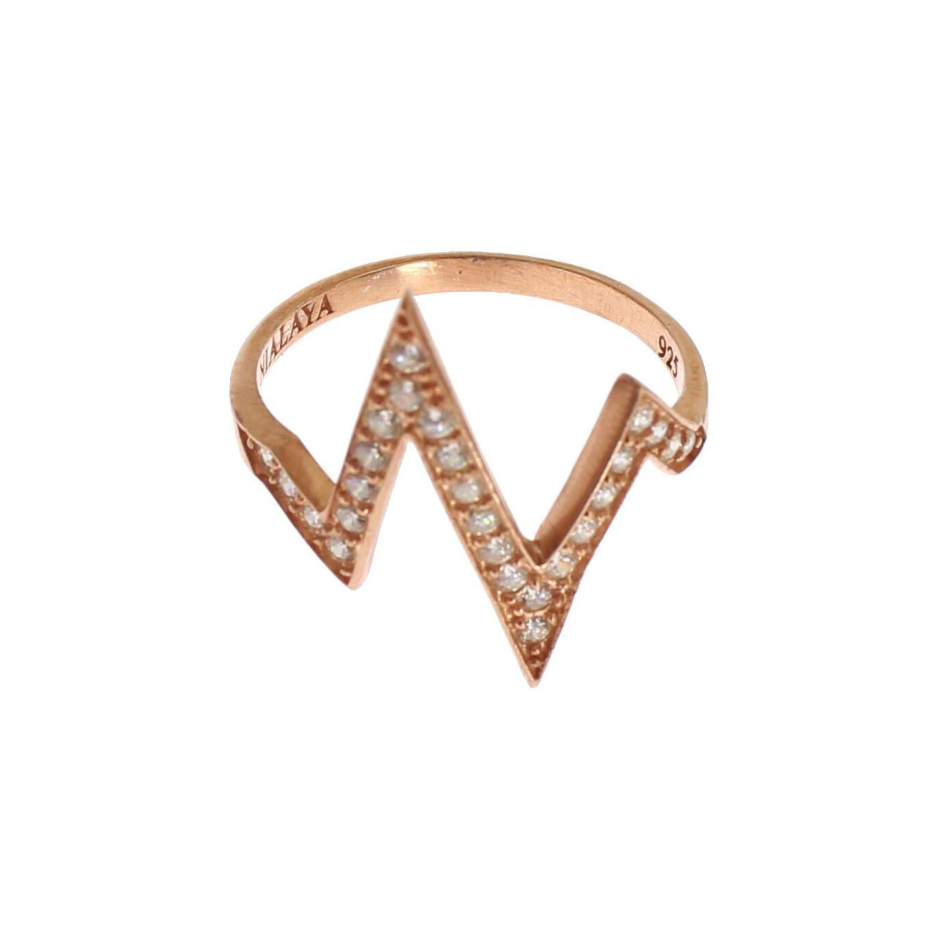 Nialaya Pink Gold 925 Silver Womens Clear Ring 1728,67345645728,Accessories,Category - Jewellery,clear CZ Crystals,EU47 | US4,Jewellery - Accessories,Jewelry,Material: Pink 18K Gold plated 925 Sterling Silver,Men,New with tags,Nialaya,Pink,Rings - Jewelle