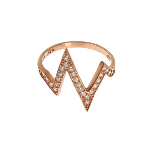 Nialaya Pink Gold 925 Silver Womens Clear Ring 1728,67345645728,Accessories,Category - Jewellery,clear CZ Crystals,EU47 | US4,Jewellery - Accessories,Jewelry,Material: Pink 18K Gold plated 925 Sterling Silver,Men,New with tags,Nialaya,Pink,Rings - Jewelle