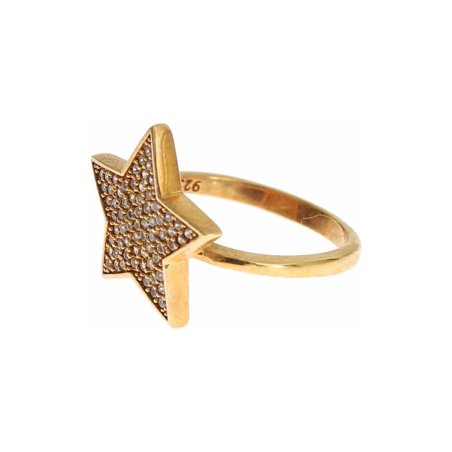 Nialaya Star Gold 925 Silver Womens Clear Ring 1728,67345645728,Accessories,Category - Jewellery,Clear CZ Crystals,EU54 | US7,Gold,Jewellery - Accessories,Jewelry,Material: 18K Gold plated 925 Sterling Silver,Men,New with tags,Nialaya,Rings - Jewellery -