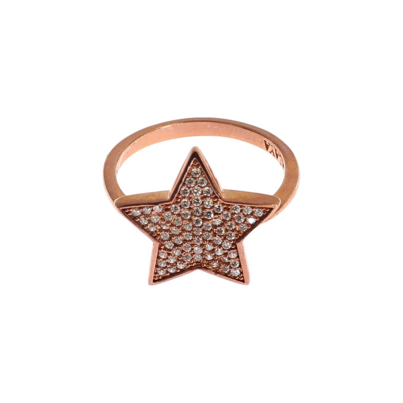 Nialaya Womens Clear CZ Star 925 Silver Ring 1728,5,67345645728,Accessories,Category - Jewellery,Clear CZ Crystals,EU49 | US5,EU51 | US5,EU54 | US7,EU57 | US8,Gold,Jewellery - Accessories,Jewelry,Material: Pink 18K Gold plated 925 Sterling Silver,Men,New