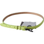 Scervino Street Classic Green Leather Belt with Silver-Tone Hardware Belt Scervino Street Dark Khaki