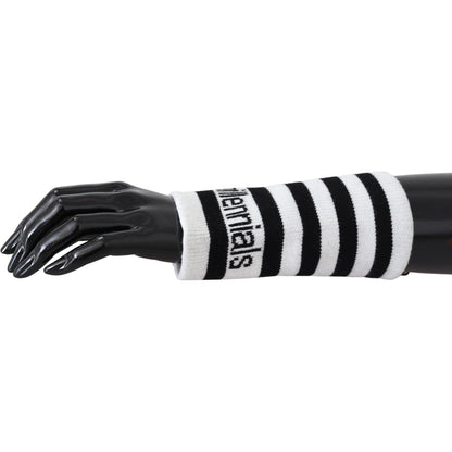 Dolce & Gabbana Black White Wool DGMillennials Wristband Wrap 1728,67345645728,Accessories,Black/White,Bracelets - Jewellery - Accessories,Dolce & Gabbana,Gloves - Men - Accessories,Jewellery - Accessories,Material: 90% Virgin Wool 5% Nylon 5% Spandex,Men