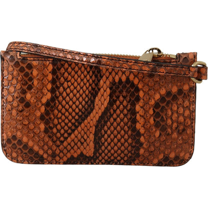 Dolce & Gabbana Brown Leather Coin Purse Wristlet Mirror AGNESE Wallet