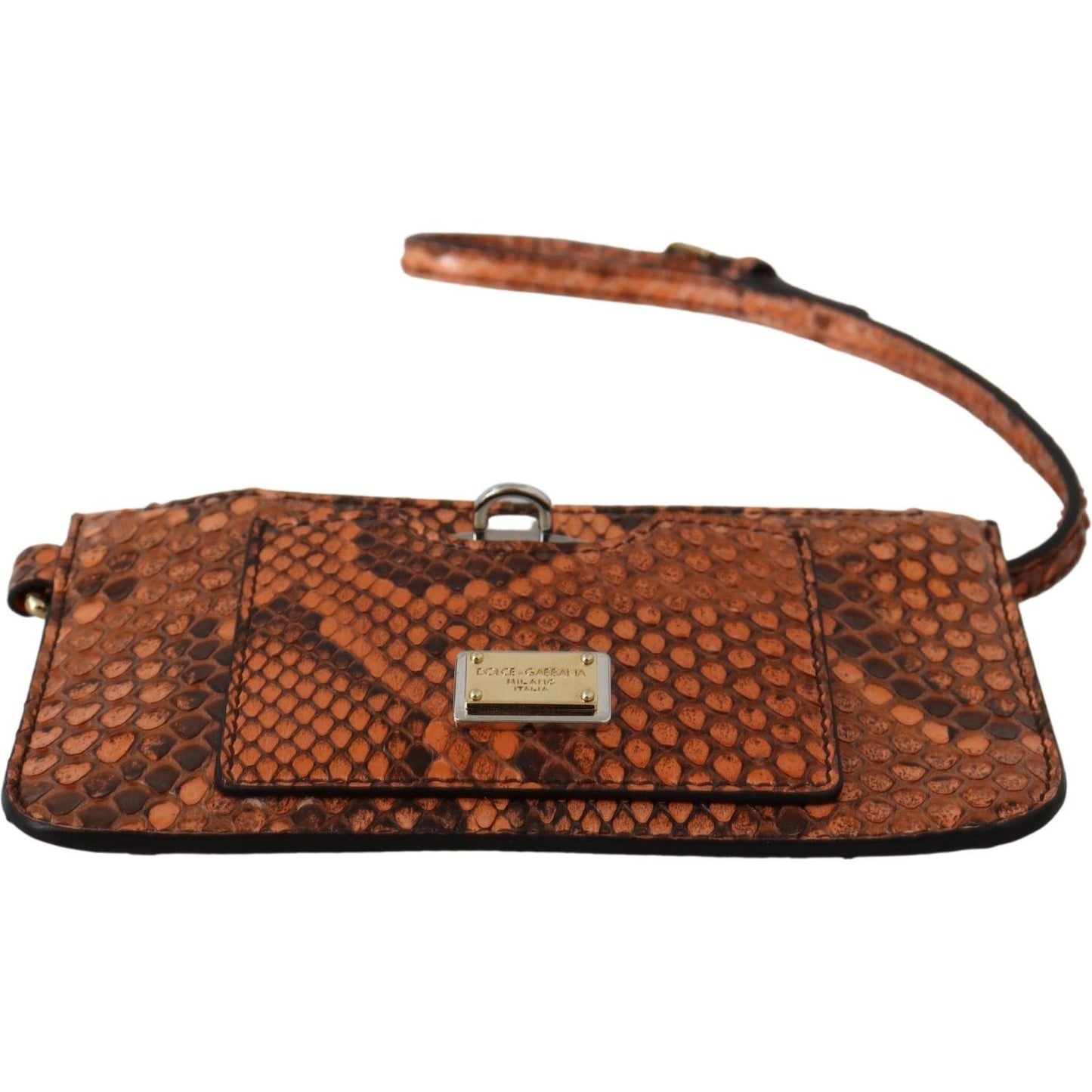 Dolce & Gabbana Brown Leather Coin Purse Wristlet Mirror AGNESE Wallet