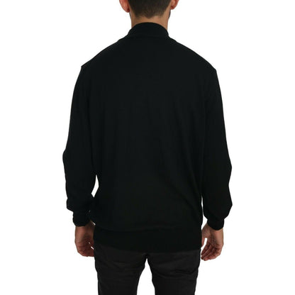 MILA SCHÖN Black Turtle Neck Pullover Top Virgin Wool Sweater