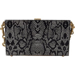 Dolce & Gabbana Gray Resin Dolce Box Clutch with Gold Details WOMAN SHOULDER BAGS Dolce & Gabbana Dark Slate Gray