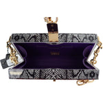 Dolce & Gabbana Gray Resin Dolce Box Clutch with Gold Details WOMAN SHOULDER BAGS Dolce & Gabbana Gray