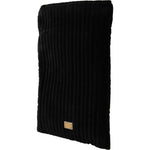 Dolce & Gabbana Black Velvet Quilt Drawstring Logo Plaque Pouch Bag VAS12537
