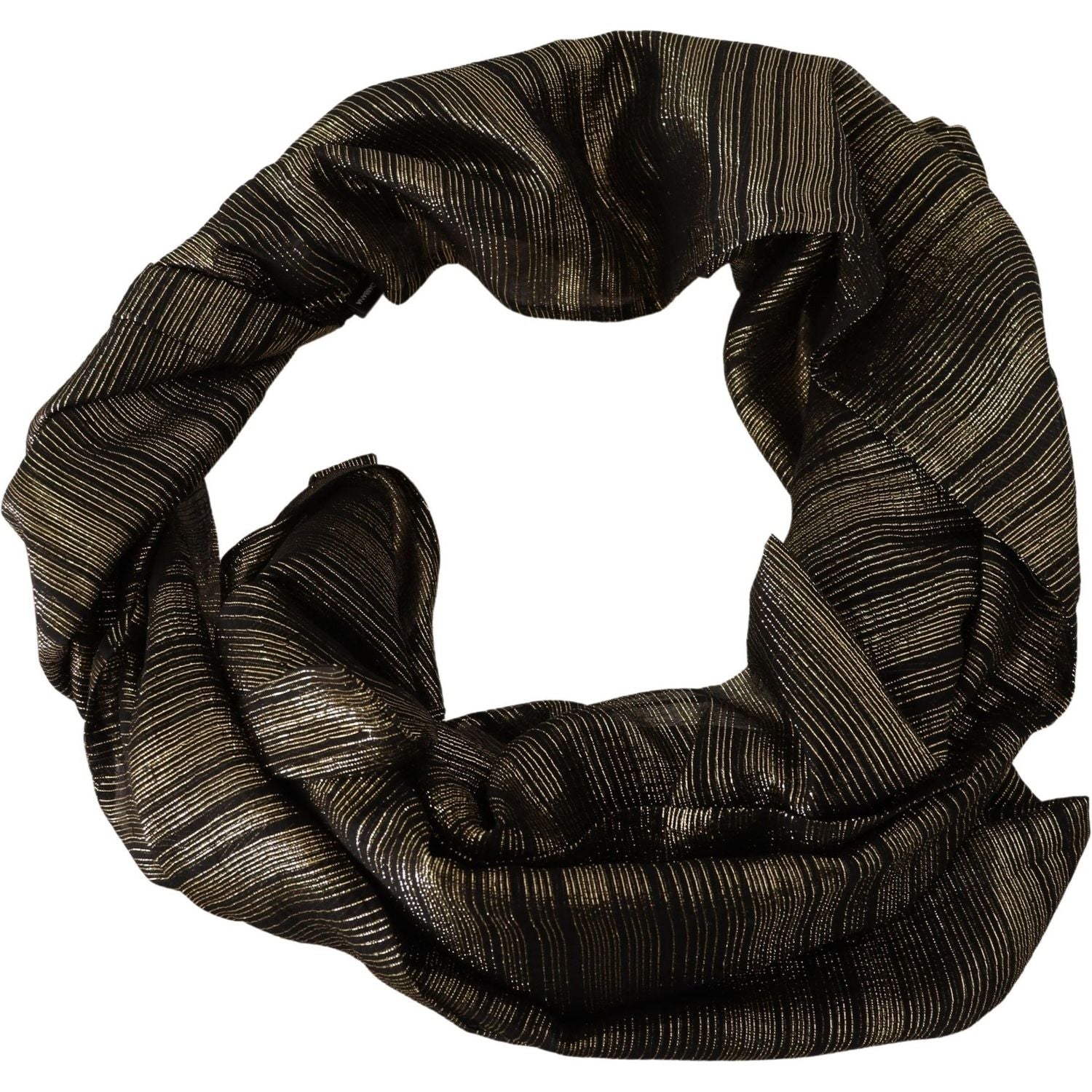 Dolce & Gabbana Metallic Gold Silk Stretch Shawl Wrap Scarf