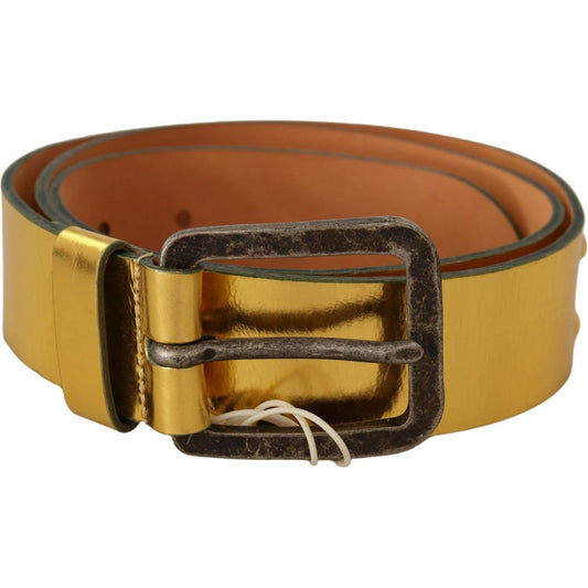 John Galliano Gold Genuine Leather Rustic Silver Buckle Waist Belt 100 cm / 40 Inches,1728,67345645728,Accessories,Belts - Accessories,Belts - Men - Accessories,Gold,High-Waist Belts - Belts - Accessories,John Galliano,Material: 100% Leather,Men,Men - Acc