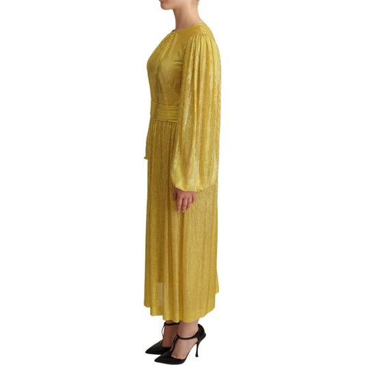 Dolce & Gabbana Crystal Embellished Pleated Maxi Dress DR2716 -38